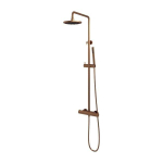 Brauer Copper Edition Regendoucheset opbouw - hoofddouche 30cm - glijstang - handdouche staaf 1 stand - gladde knoppen - PVD - geborsteld koper SW374477