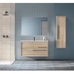 Adema Prime Essential Badkamermeubelset - 100x55x46cm - 1 ovale wasbak wit - 1 kraangat - 2 lades - rechthoekige spiegel - beech (hout) SW925107