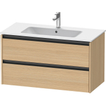 Duravit Ketho 2 wastafelonderbouwkast met 2 laden 101x48x55cm met grepen antraciet natuur eiken mat SW772263