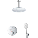 GROHE Grohtherm Regendoucheset Inbouw - hoofddouche 25cm - handdouche rond - plafondarm - chroom SW804529