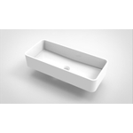 Arcqua Case waskom - 60x26cm - Rechthoek - Cast marble Wit Glans SW767302