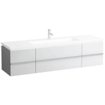 Laufen New Case Living Square onderbouwkast 129x47.6x45.9cm 1 lade. 2 deuren 2 glasplaten hout wit mat mat 0084240