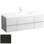 Laufen New Case Living Square onderbouwkast 129x47.6x45.9cm 1 lade. 2 deuren 2 glasplaten hout antraciet eiken 0084236