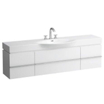 Laufen New Case Palace wastafel onderbouwkast 179x37.5x46cm 1 lade. 2 deuren 2 glasplaten. hout wit mat mat 0084455