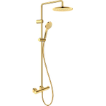 Duravit Shower systems Douchesysteem - thermostatisch - 30.3x57.3x112.4cm - slang 160cm - hoofddouche 25cm - goud gepolijst SW1000357
