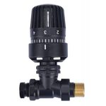 Riko thermostatische radiatorventiel 1/2''x15mm recht mat-zwart SW641779