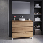 Adema Chaci PLUS Badkamermeubelset - 100x86x46cm - waskom - topblad - 3 lades - eiken SW1027179