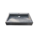 Forzalaqua Palermo wastafel 60x40x9cm Rechthoek 1 kraangat Natuursteen Hardsteen gezoet FO100036