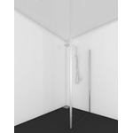 Van Rijn Products ST01 Vaste wand breedte incl. RVS paal 50 Ø 76 cm B. 200 cm H. 8 mm helder clearglas. RVS U-profiel SW405700
