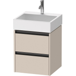 Duravit Ketho 2 wastafelonderbouwkast - 2 laden - 48.4x46x54.9cm - grepen antraciet - taupe mat SW772285