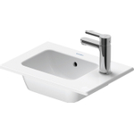 Duravit ME by Starck meubelfontein 43x30cm met 1 kraangat rechts met overloop met wondergliss wit SW84169