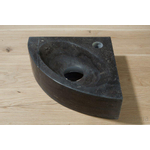 Forzalaqua Turino hoekftontein 30x30x10cm 1 kraangat zonder kraan natuursteen Hardsteen gezoet FO100021