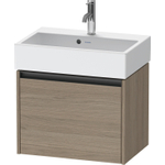 Duravit Ketho 2 wastafelonderbouwkast met 1 lade 58.4x39x44cm met greep antraciet eiken terra mat SW773029