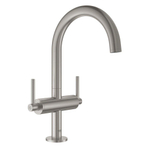 GROHE Atrio Wastafelkraan Opbouw - uitloop 16.6cm - L-size - push open - draaibaar - supersteel SW224942