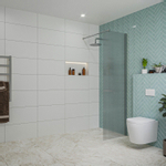 Fortifura Galeria inloopdouche - 60x200cm - ribbelglas - wandarm - chroom SW876949