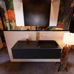 MONDIAZ ERIN Badkamermeubelset - 120cm - Urban - 1 lade - wasbak rechts - 1 kraangat - Urban SW696917