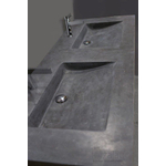 Forzalaqua Napoli wastafel 160x60x9cm Rechthoek 2 kraangaten 2 wasbakken Natuursteen Hardsteen gezoet FO100041
