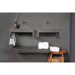 Forzalaqua Palermo wastafel 60x40x9cm Rechthoek 0 kraangaten Natuursteen Hardsteen gezoet FO100070