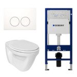 Ideal standard Toiletset vlakspoel met basic zitting UP100 reservoir en Delta 25 Wit Knop SW20350