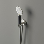 Hotbath Cobber M442 ronde handdouche met wandsteun en uitlaat en doucheslang 150cm nikkel geborsteld SW230090