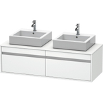 Duravit Ketho Wastafelonderkast 140x55x42.6cm 2 lades Standaard greep wasbak links en rechts met softclose spaanplaat wit Mat 0300580