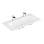 Villeroy & Boch Finion meubelwastafel met 2 kraangaten 100x50cm Ceramic+ zonder overloop stone white SW209574