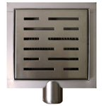 Wiesbaden 3e generatie doucheput met flens en zijuitlaat 20 x 20 cm RVS SW20694