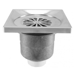 Riko Luxe doucheput met onderuitlaat 14 x 14 cm RVS SW21067