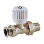 Riko radiator-ventiel+adaptor 15mm 1/2 recht vernikkeld SW21197