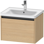 Duravit Ketho 2 wastafelonderbouwkast met 1 lade 63.4x45.5x44cm met greep antraciet natuur eiken mat SW772269