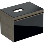 Geberit Citterio onderbouwkast met glasplaat 73.4x54.3x50.4cm met 1 lade grijs/zwart SW297171