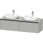 Duravit Ketho 2 wastafelonderbouwkast incl. consoleplaat met 2 laden voor dubbele waskommen 160x55x45.9cm met handgrepen antraciet betongrijs mat SW772674