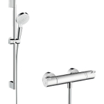 Hansgrohe Ecostat 1001cl thermostaat met stang 65cmm crometta vario handdouche wit chroom SW73235