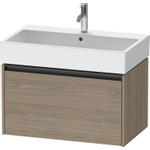 Duravit Ketho 2 wastafelonderbouwkast met 1 lade 78.4x46x44cm met greep antraciet eiken terra mat SW773034