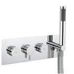 Crosswater Dial inbouwdouchekraan verticaal met omstel en handdouche horizontaal chroom SW30913