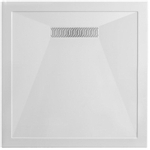 Crosswater Showertray douchebak 90x90x2.5cm vierkant met wave afvoer polybeton wit SW30849