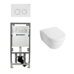 Villeroy & Boch Subway 2.0 Compact met zitting toiletset met geberit inbouwreservoir en sigma20 drukplaat wit SW32463