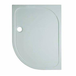 Crosswater Shower Tray douchebak 90x120x4.5cm offset rechts 90mm afvoer kwartrond polybeton wit SW31225