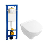 Villeroy & Boch O.novo Compact inbouwset Wisa met diepspoel wandcloset wit softclose zitting afdekplaat wit SW47073