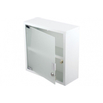Differnz Quadro kubuskast 30x30x12cm met satin glas zonder kruis met slot wit SW49012