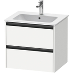 Duravit Ketho 2 wastafelonderbouwkast met 2 laden 61x48x55cm met grepen antraciet wit mat SW772344