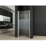 Wiesbaden Partly nisdeur rechts 700 x 2000 x 8 mm nano helder glas met melkglas middenband/chroom SW28256