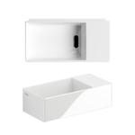 Clou New Flush 3 fontein 35x18cm zonder kraangat keramiek glanzend wit SW106238