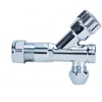 Riko hoekstopkraan + filter 12/15mm x 10 knel chroom SW65825