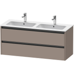 Duravit Ketho 2 wastafelonderbouwkast met 2 laden voor dubbele wastafel 128x48x55cm met grepen antraciet basalt mat SW772217
