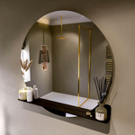 Mondiaz SPOT Badkamerspiegel - rond 110cm - spiegelplanchet - kleur Urban SW1235480