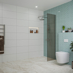 Fortifura Galeria inloopdouche - 50x200cm - rookglas - wandarm - chroom SW876869