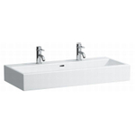 Laufen Living City wastafel 100x46x15.5cm 2 x 1 kraangat met overloop keramiek wit 0081295