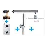 Wiesbaden one-pack inbouwthermostaatset type 123 CHR (30cm ufo) SW62604