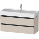 Duravit Ketho 2 wastafelonderbouwkast met 2 laden voor enkele wastafel 118.4x46x54.9cm met grepen antraciet taupe mat SW772995